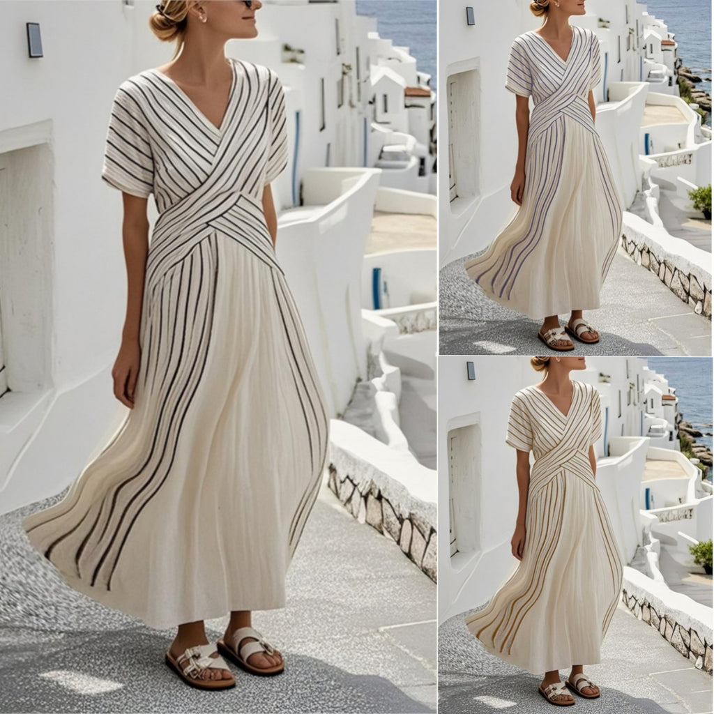 Robe midi rayée coupe ample