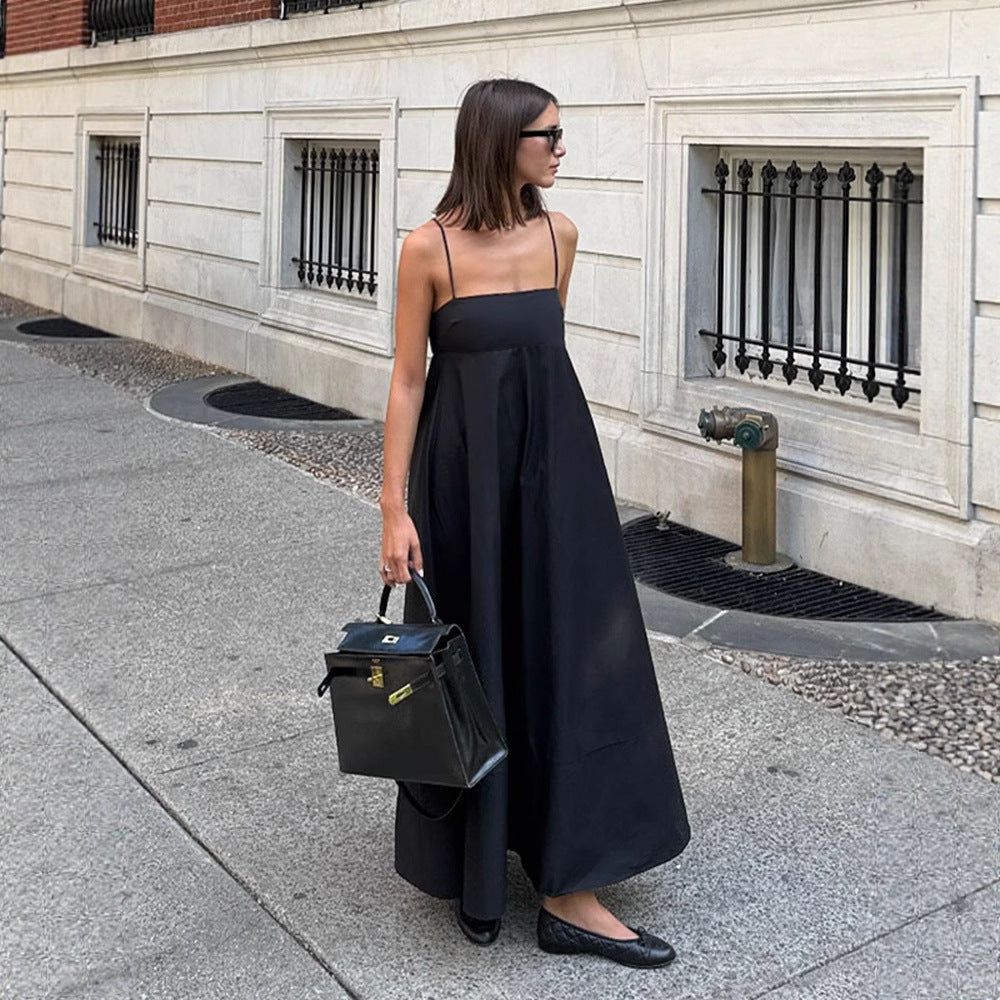 Robe nuisette noire dos nu – vue 4