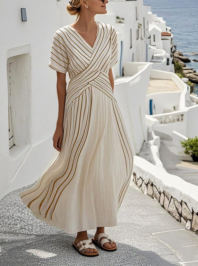 Robe midi rayée coupe ample – vue 8