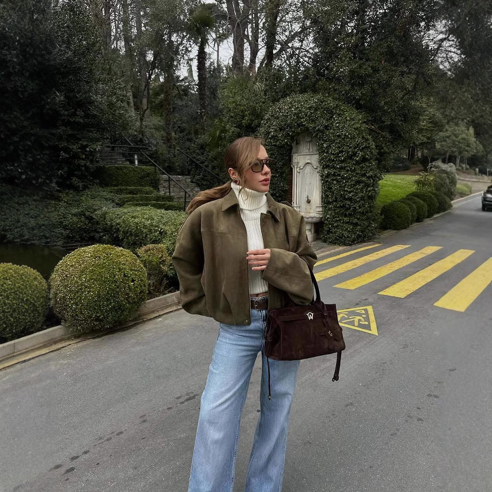 Blouson aviateur effet daim