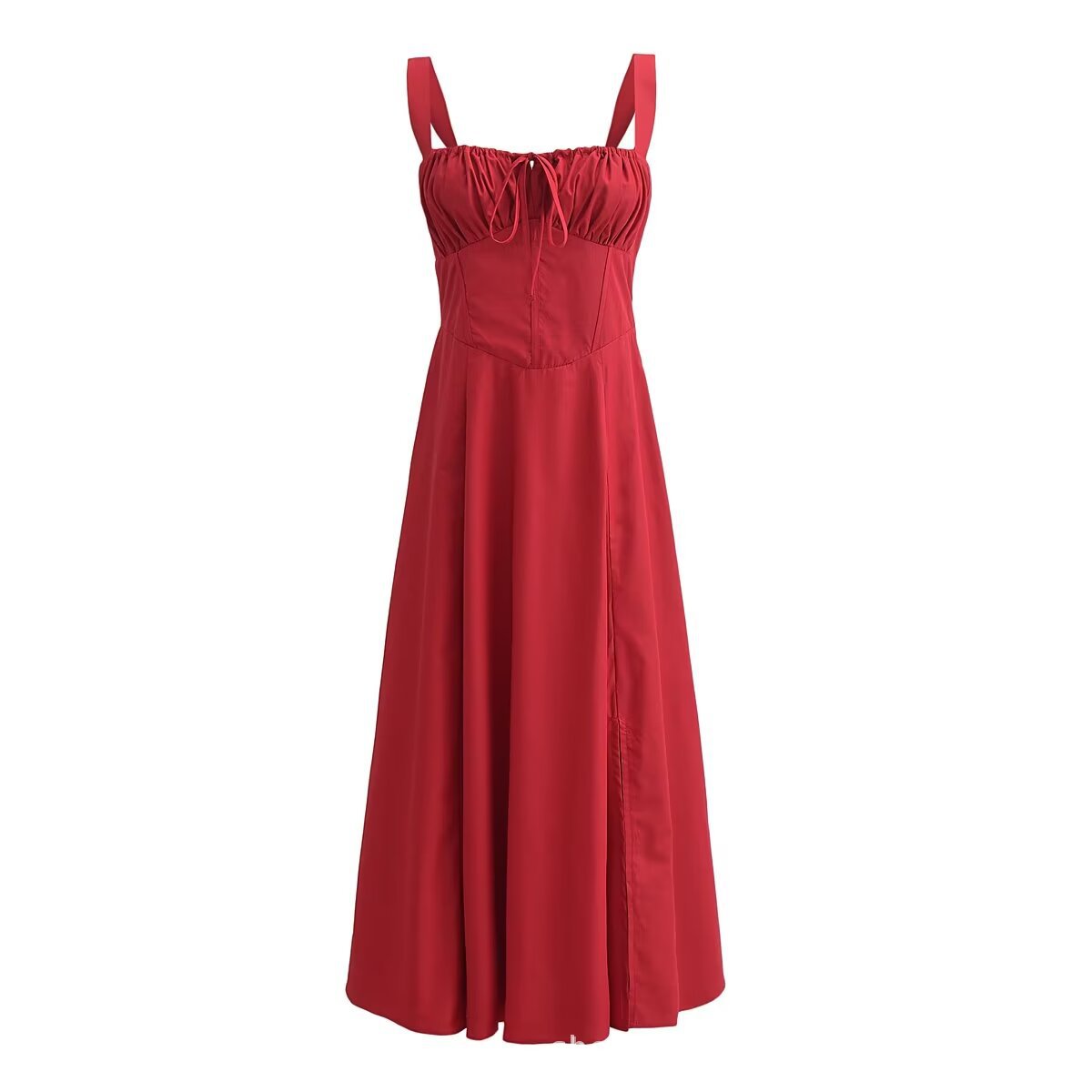 Robe midi à bretelles et laçage – vue 9