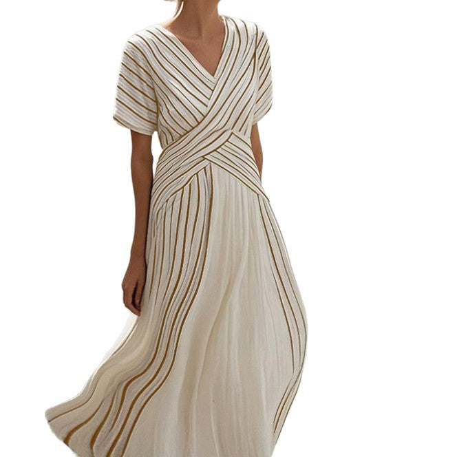 Robe midi rayée coupe ample – vue 5