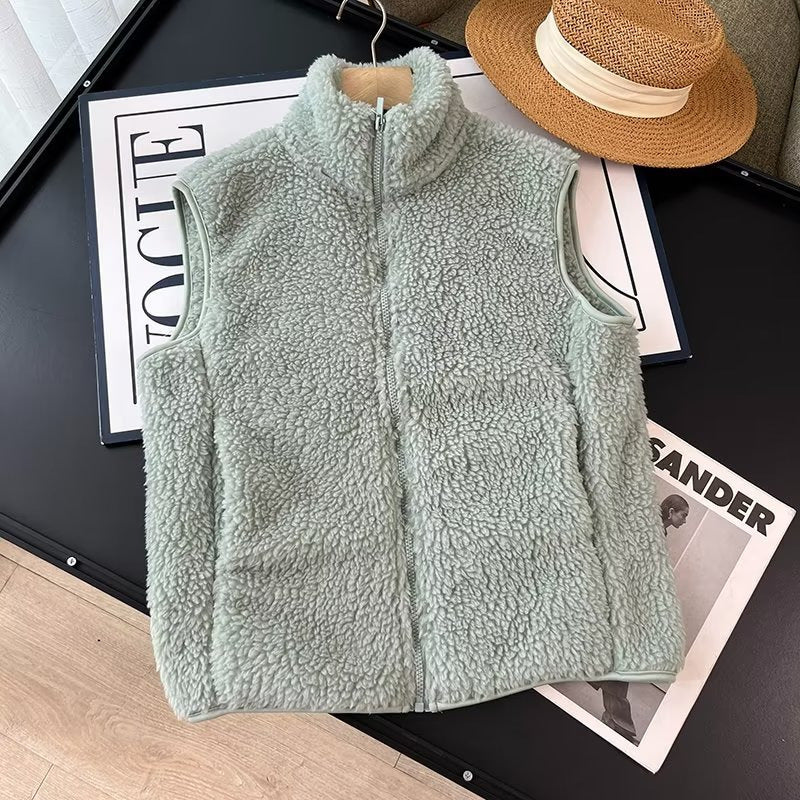 Gilet sans manches en polaire effet mouton – vue 7