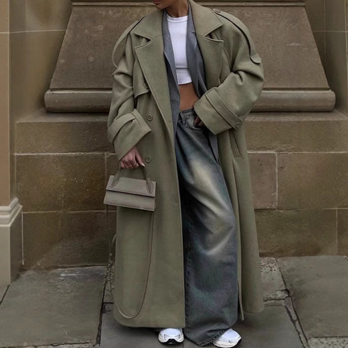 Manteau long ceinturé à revers – vue 2