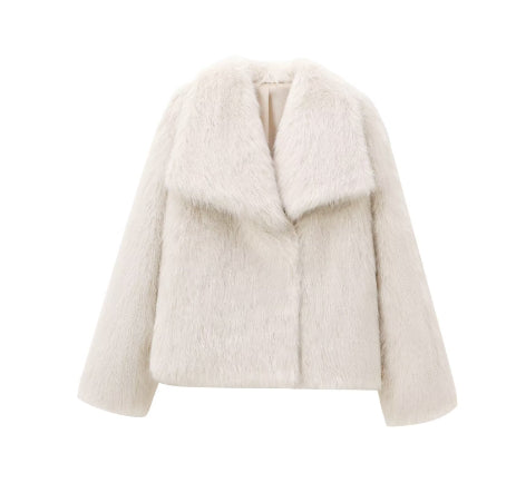 Veste courte en fausse fourrure à revers – vue 15