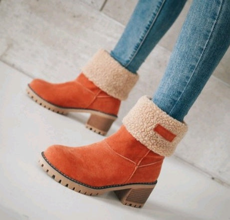 Bottines en suédine à talon épais – vue 4