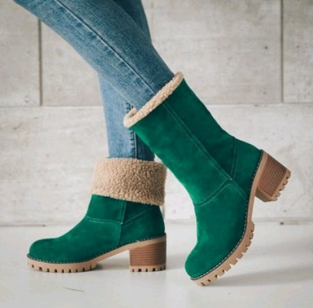 Bottines en suédine à talon épais – vue 3