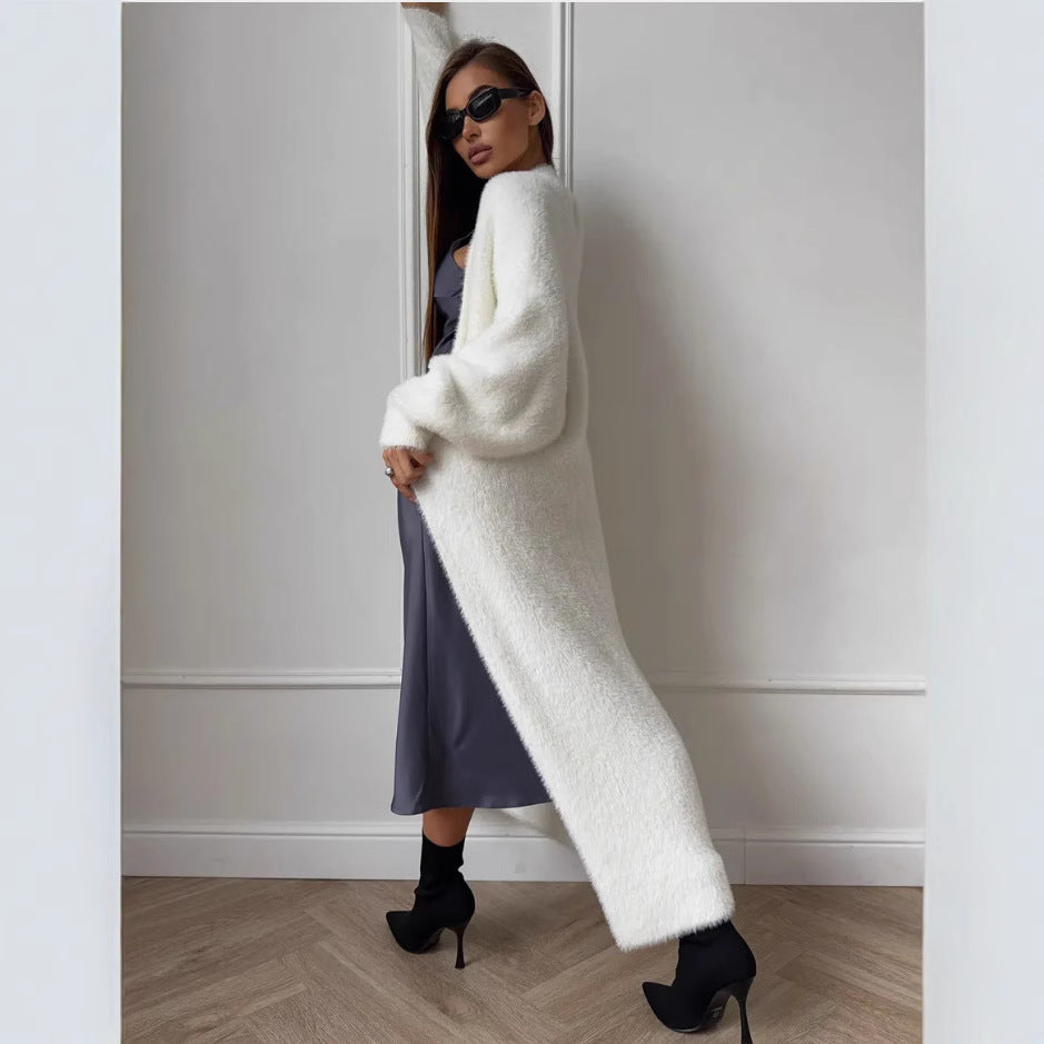 Gilet long effet vison – vue 2