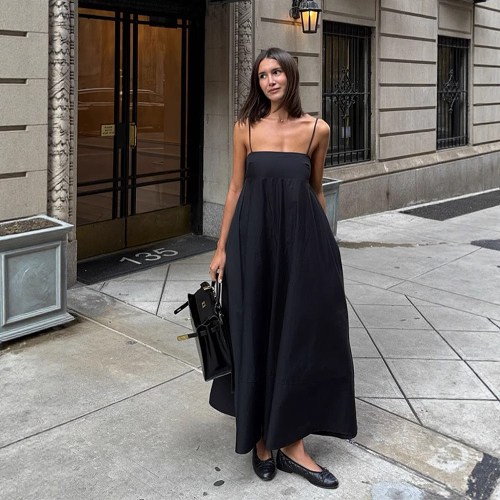 Robe nuisette noire dos nu