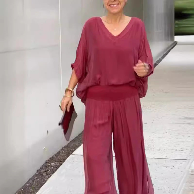 Ensemble en mousseline haut et pantalon court – vue 2