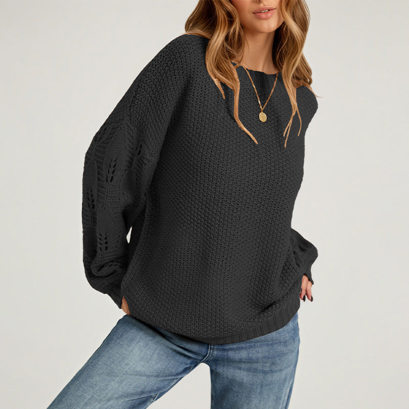 Pull ample en maille texturée noir