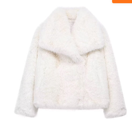 Veste courte en peluche à revers – vue 16