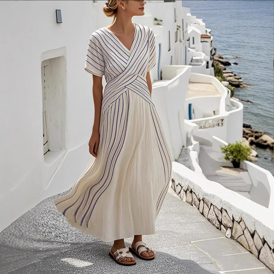 Robe midi rayée coupe ample – vue 3