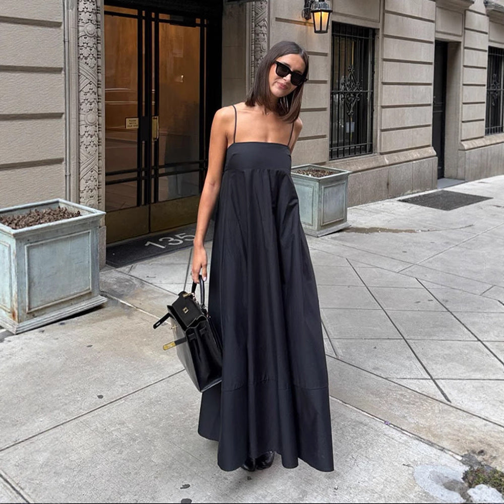 Robe nuisette noire dos nu – vue 2