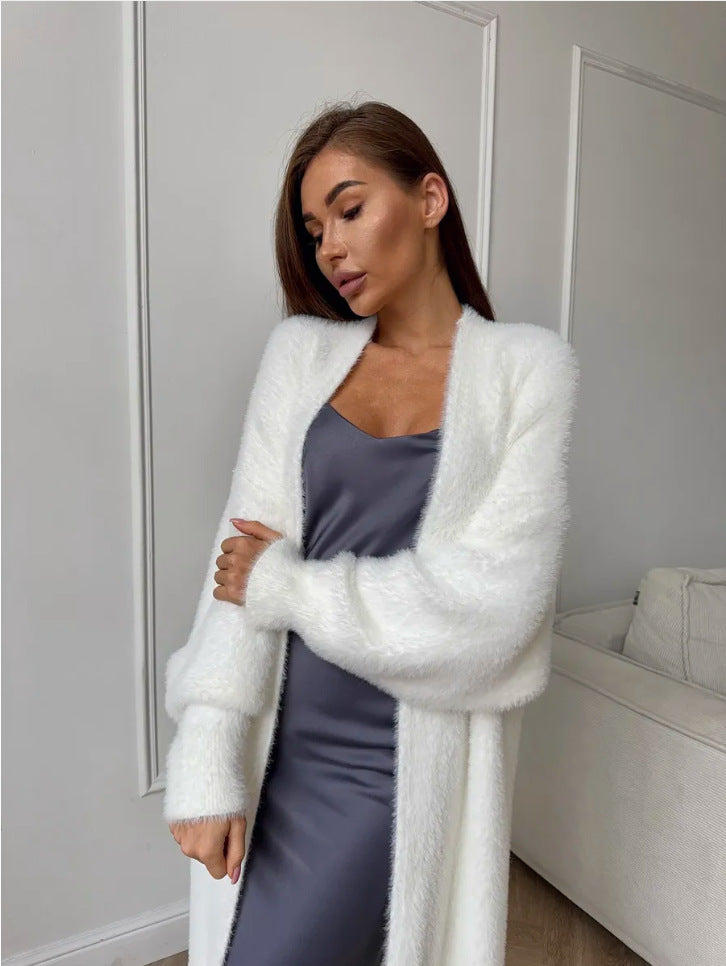 Gilet long effet vison – vue 9
