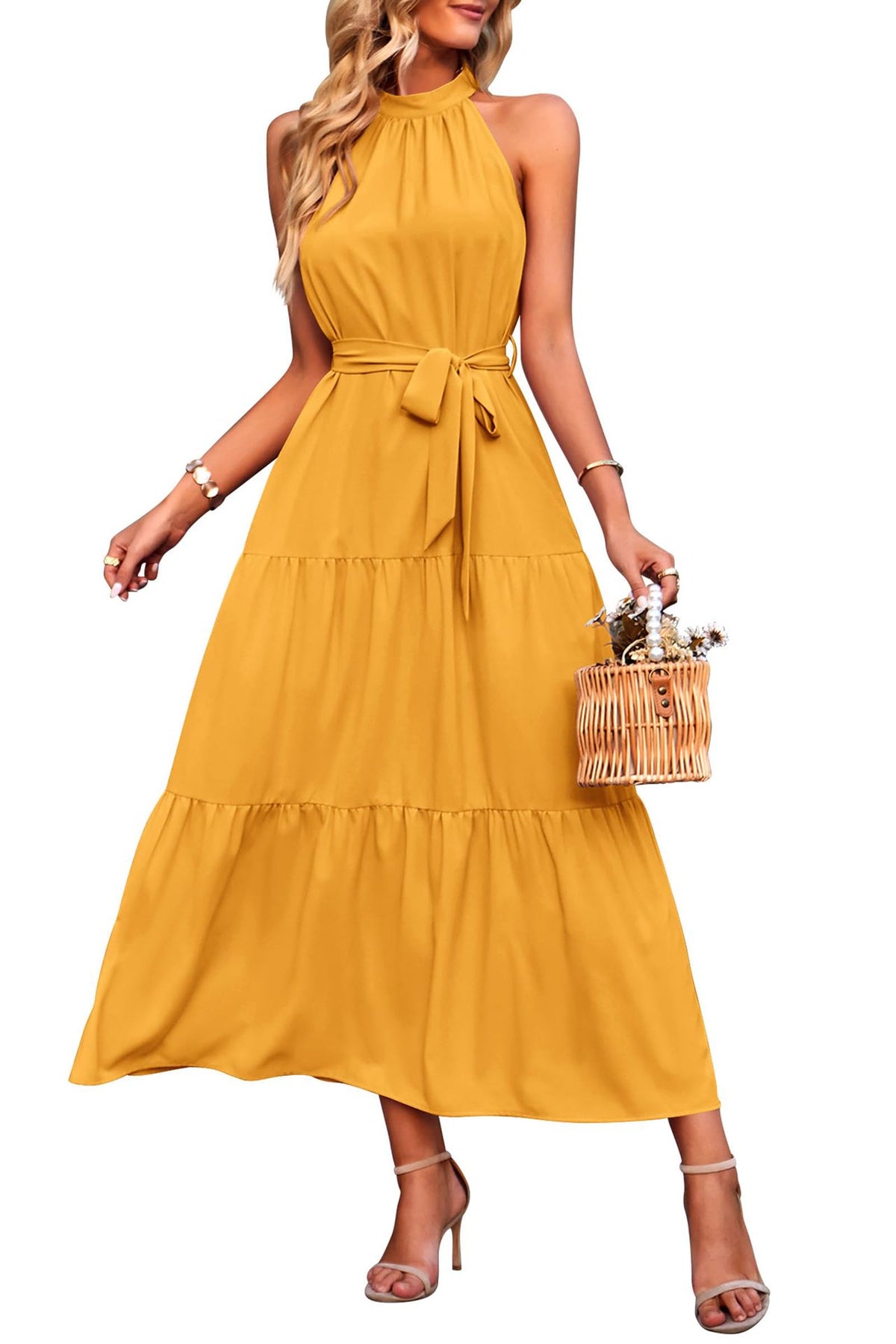 Robe longue à volants dos nu – vue 10