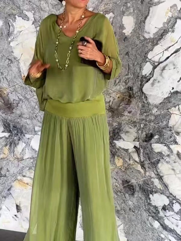 Ensemble en mousseline haut et pantalon court – vue 10