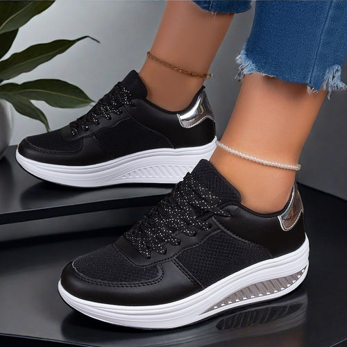 Baskets plateforme en maille tissée