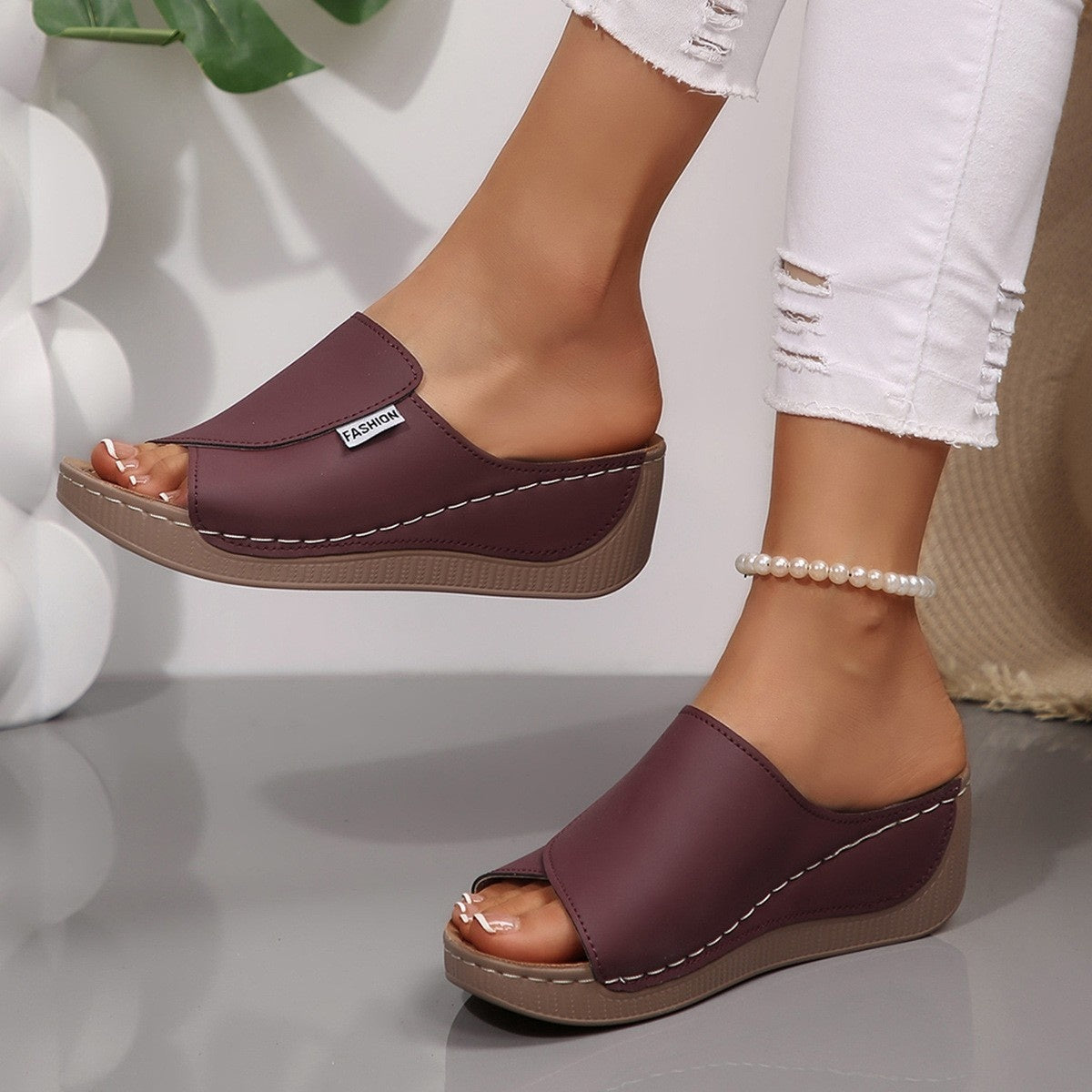 Mules compensées bout ouvert – vue 12