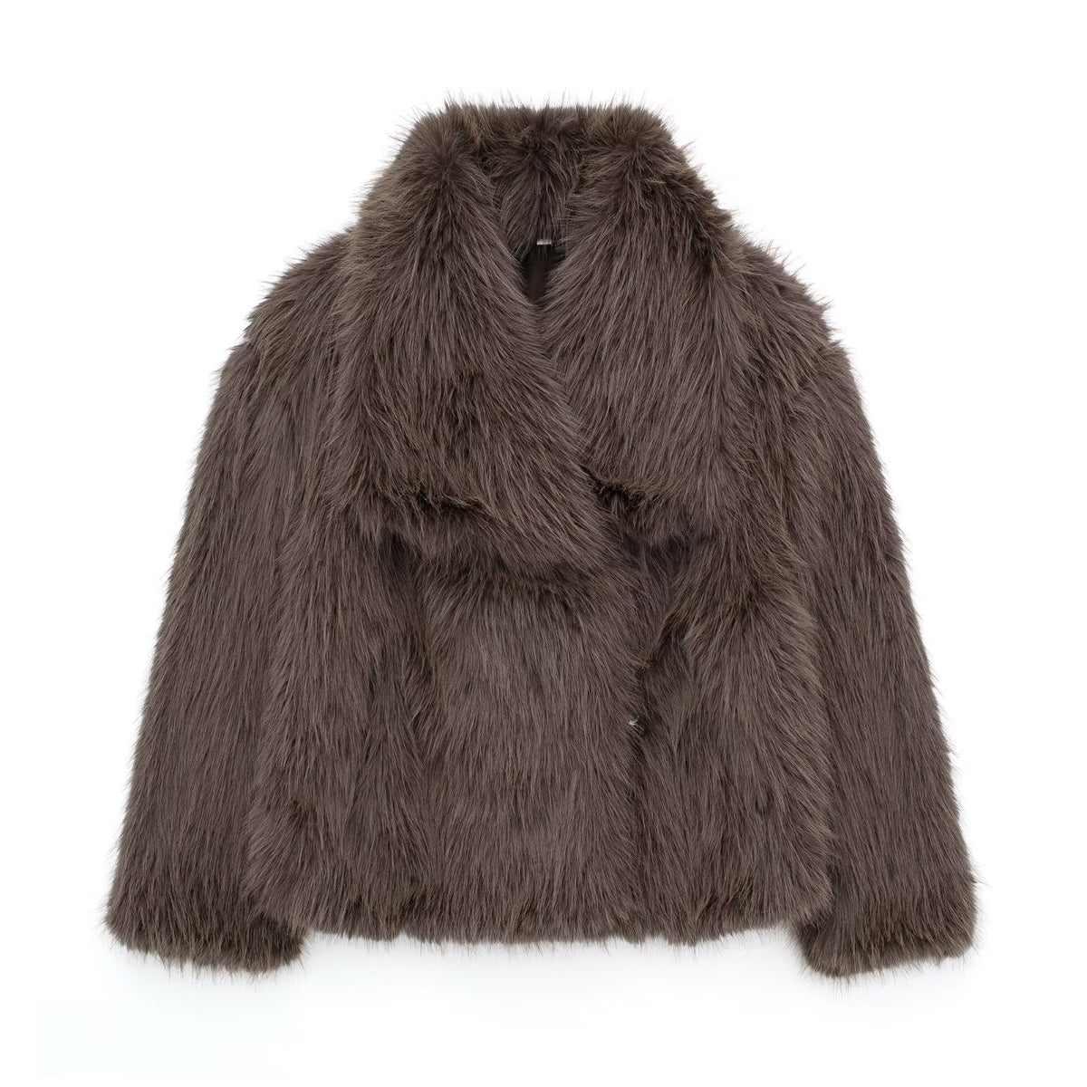 Veste courte en fausse fourrure à revers – vue 16