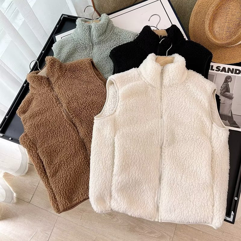 Gilet sans manches en polaire effet mouton – vue 3