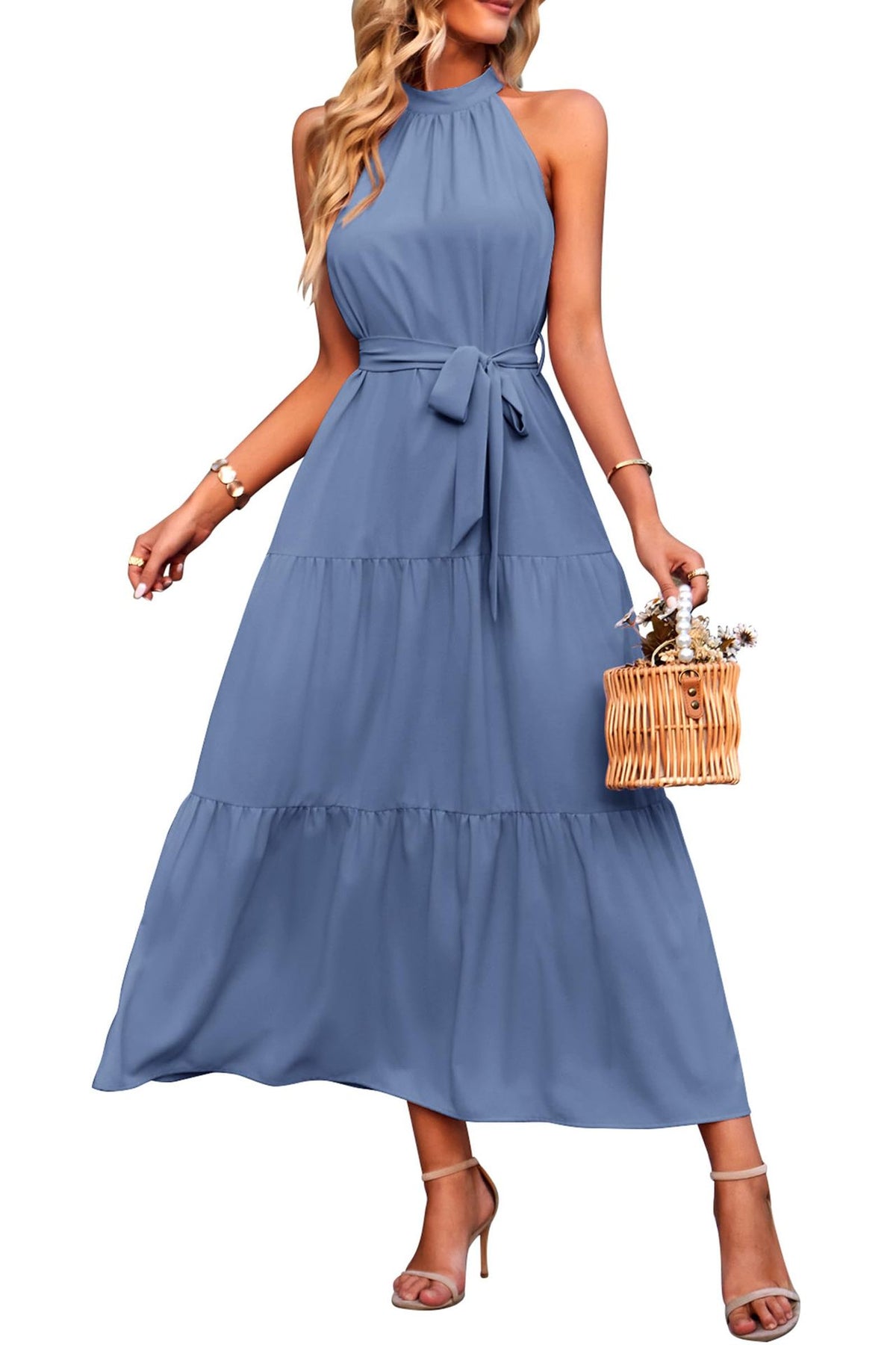 Robe longue à volants dos nu – vue 11