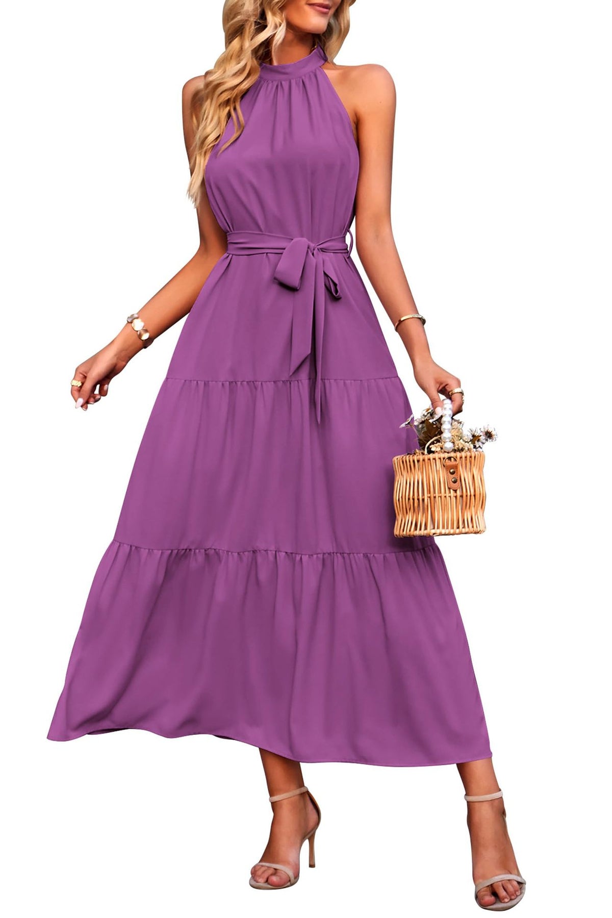 Robe longue à volants dos nu – vue 8
