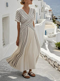 Robe midi rayée coupe ample – vue 6
