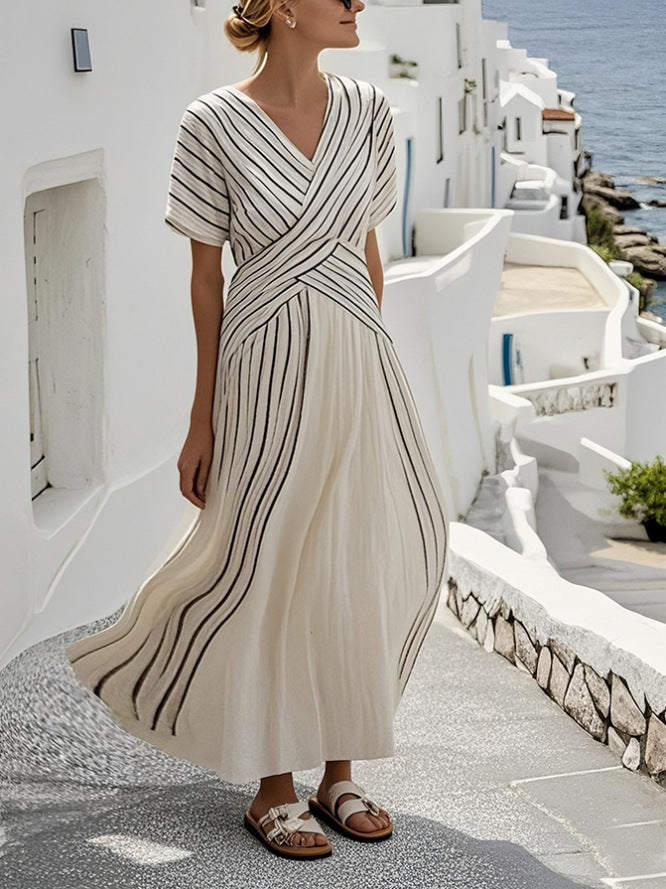 Robe midi rayée coupe ample – vue 6