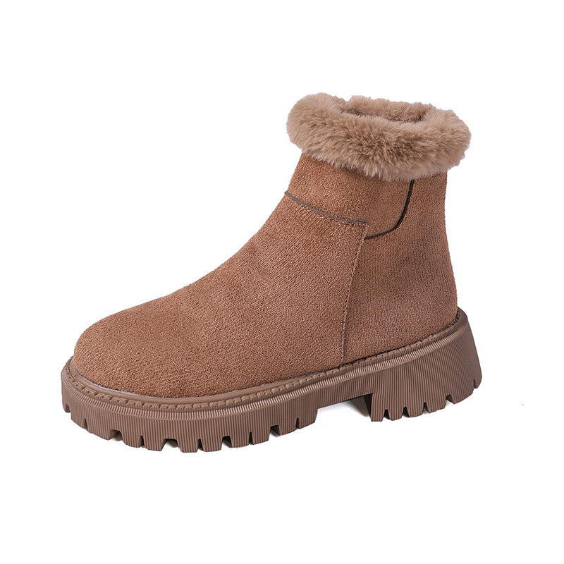 Bottines fourrées en cuir à talon épais – vue 7