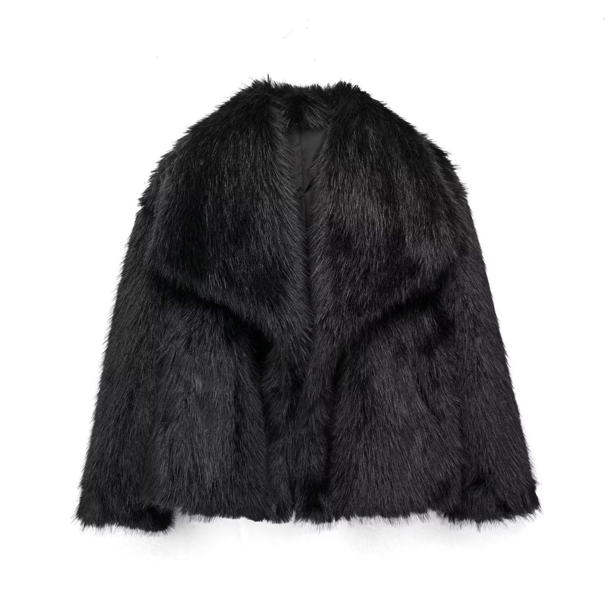 Veste courte en fausse fourrure à revers – vue 14