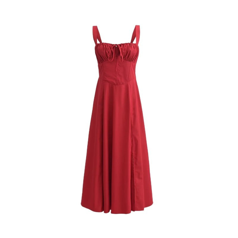 Robe midi à bretelles et laçage – vue 3