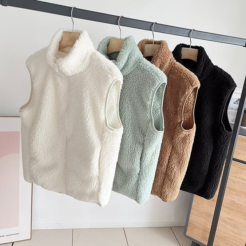 Gilet sans manches en polaire effet mouton