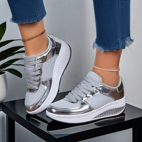 Baskets plateforme en maille tissée – vue 2