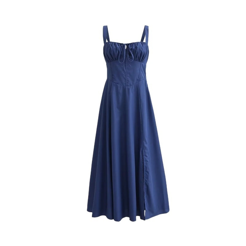 Robe midi à bretelles et laçage – vue 2