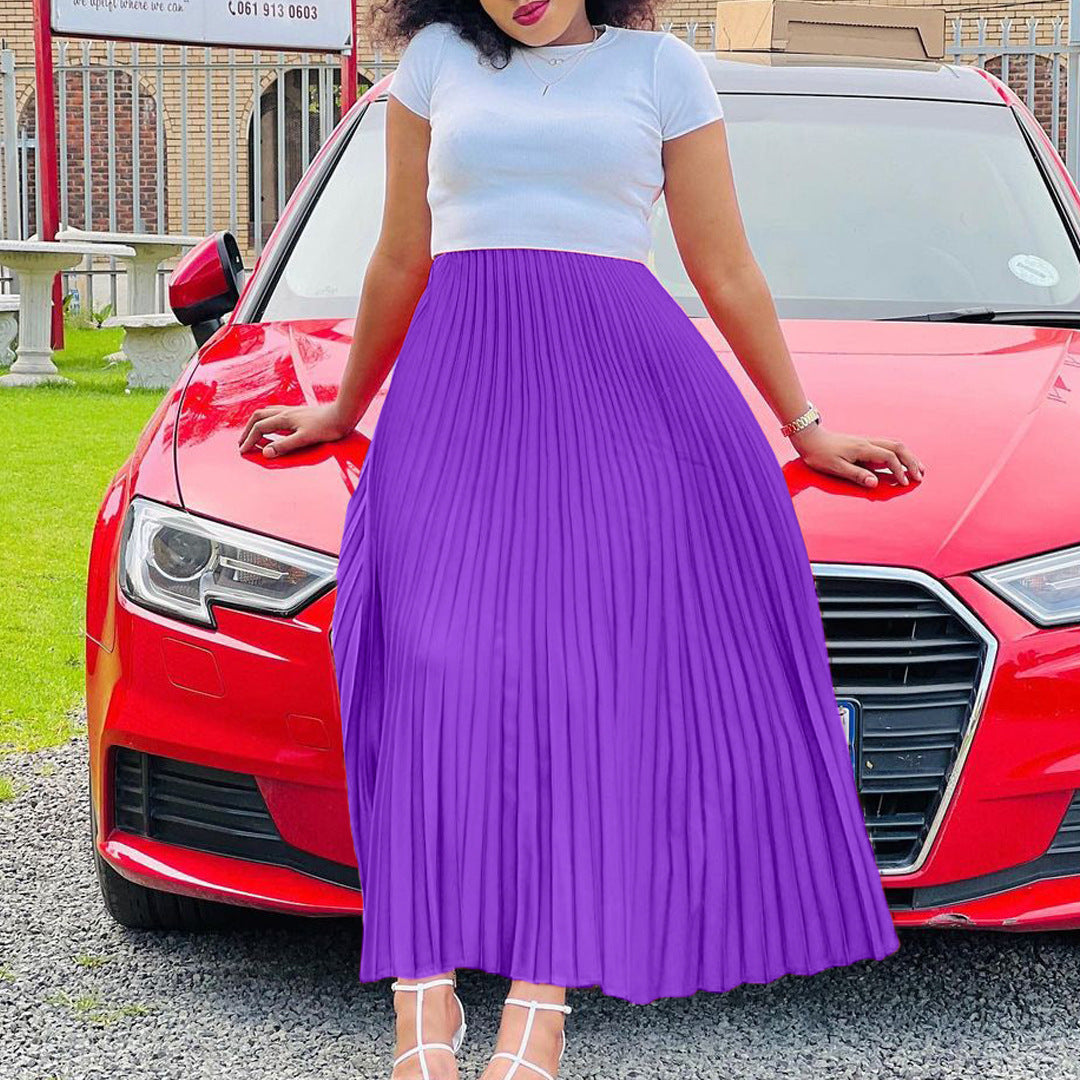 Jupe plissée taille haute